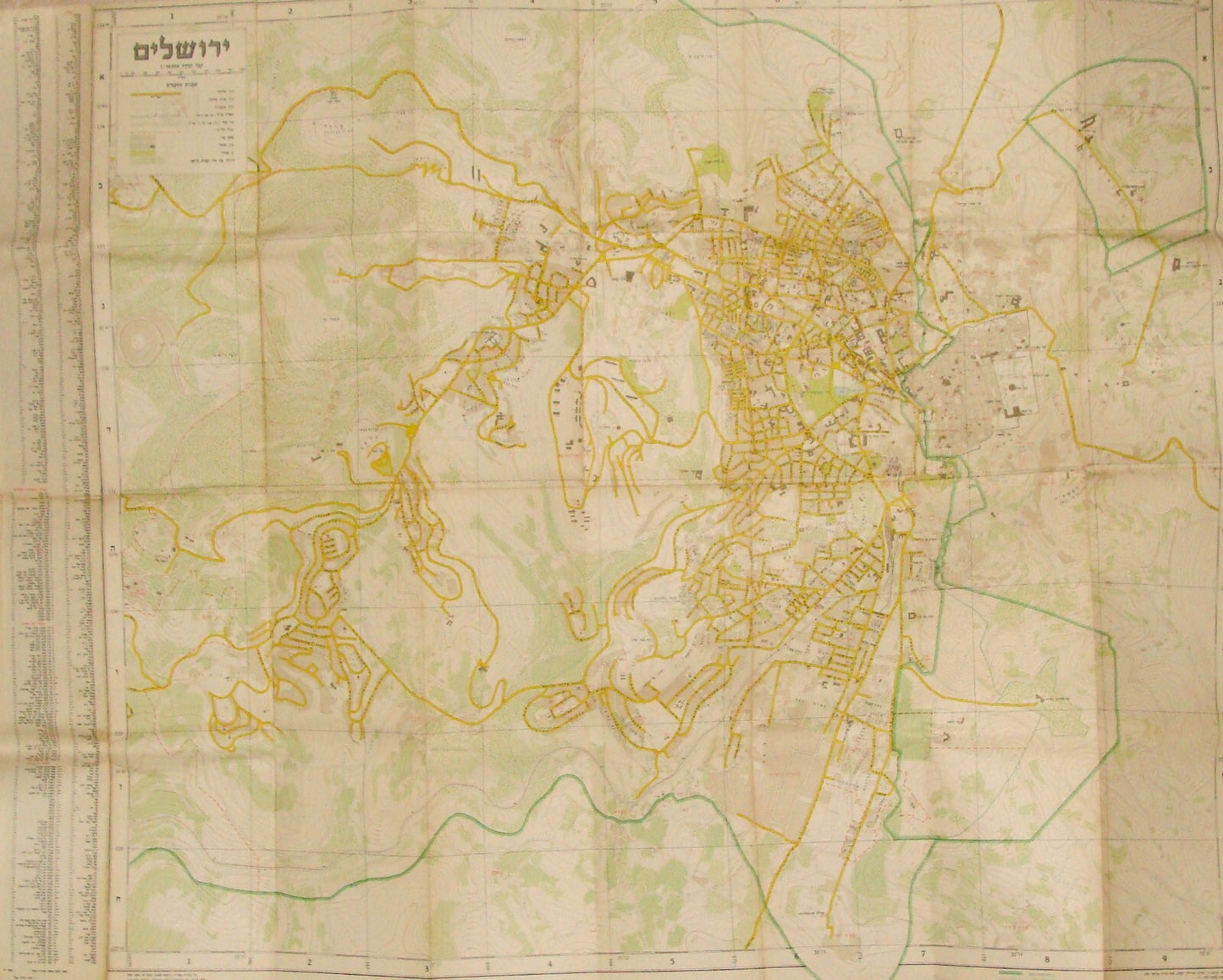 Jewish Judaica 1963 Israel Israeli JERUSALEM Pre Six Day War Map LARGE 82x112 cm