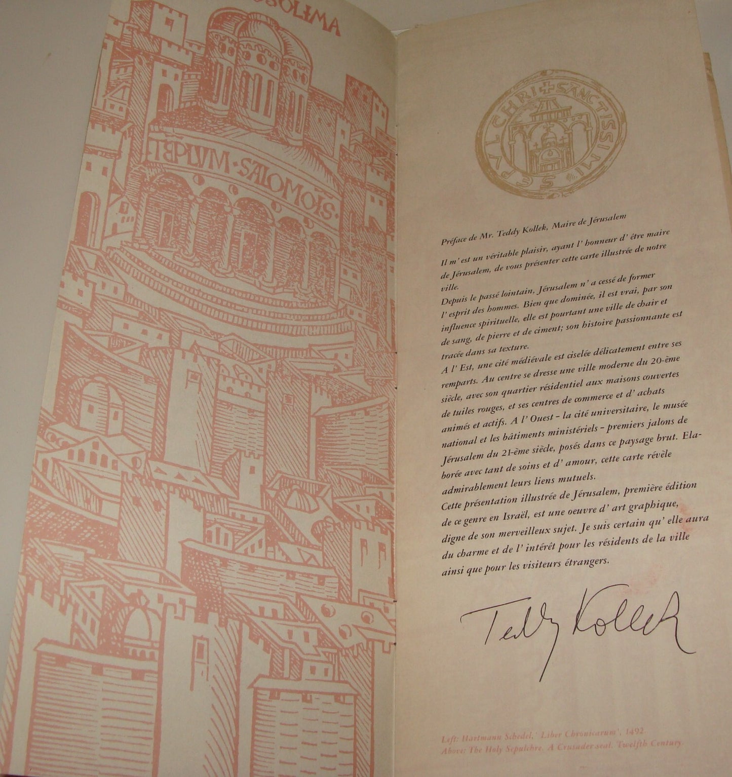 RARE Israel JERUSALEM Map 1969 Guide POST SIX DAY WAR Wim Van Leer BOLLMANN