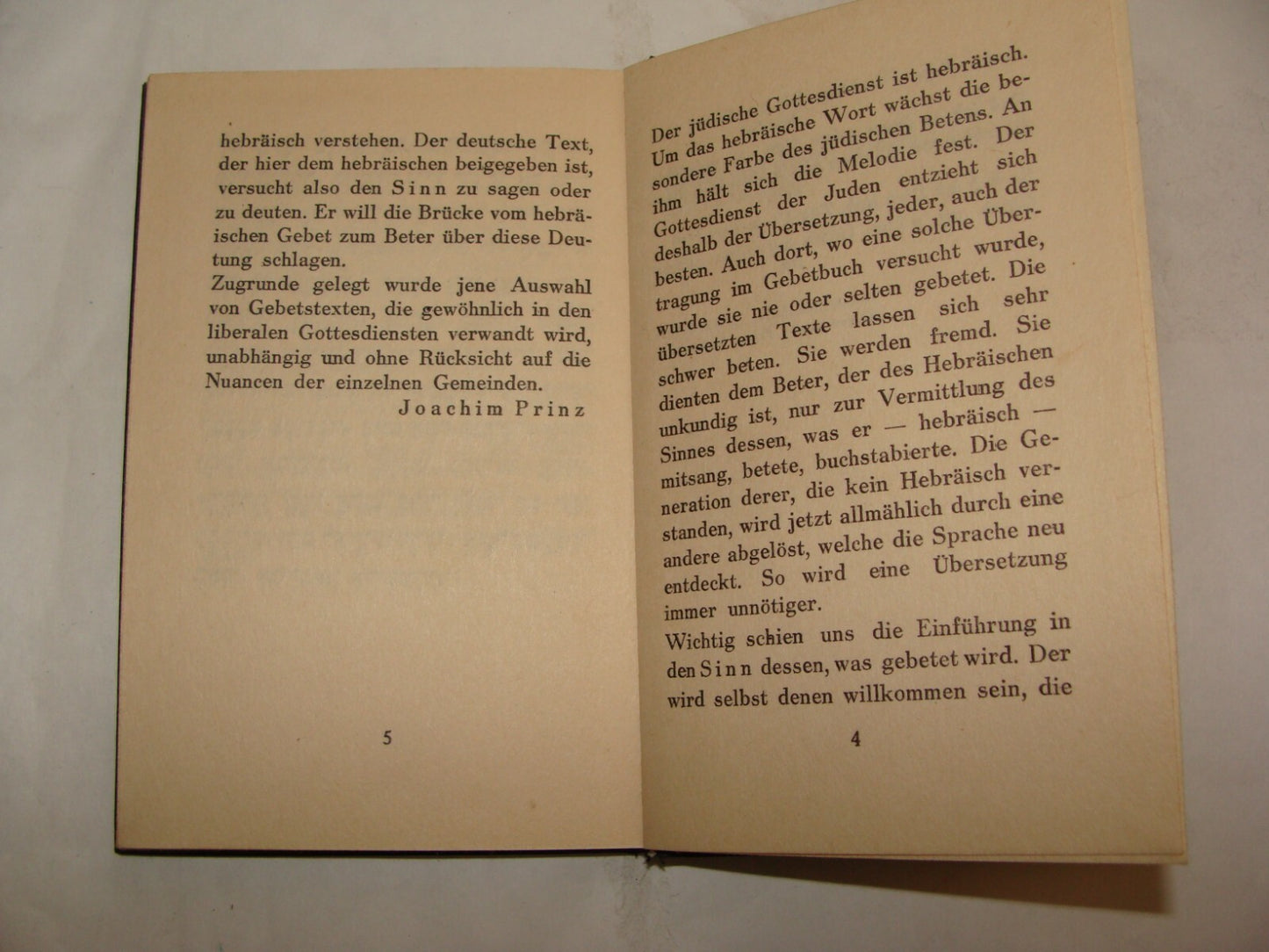 $ Book Jewish American Judaica Rabbi Joachim Prinz SIGNED Sabbath Prayer German