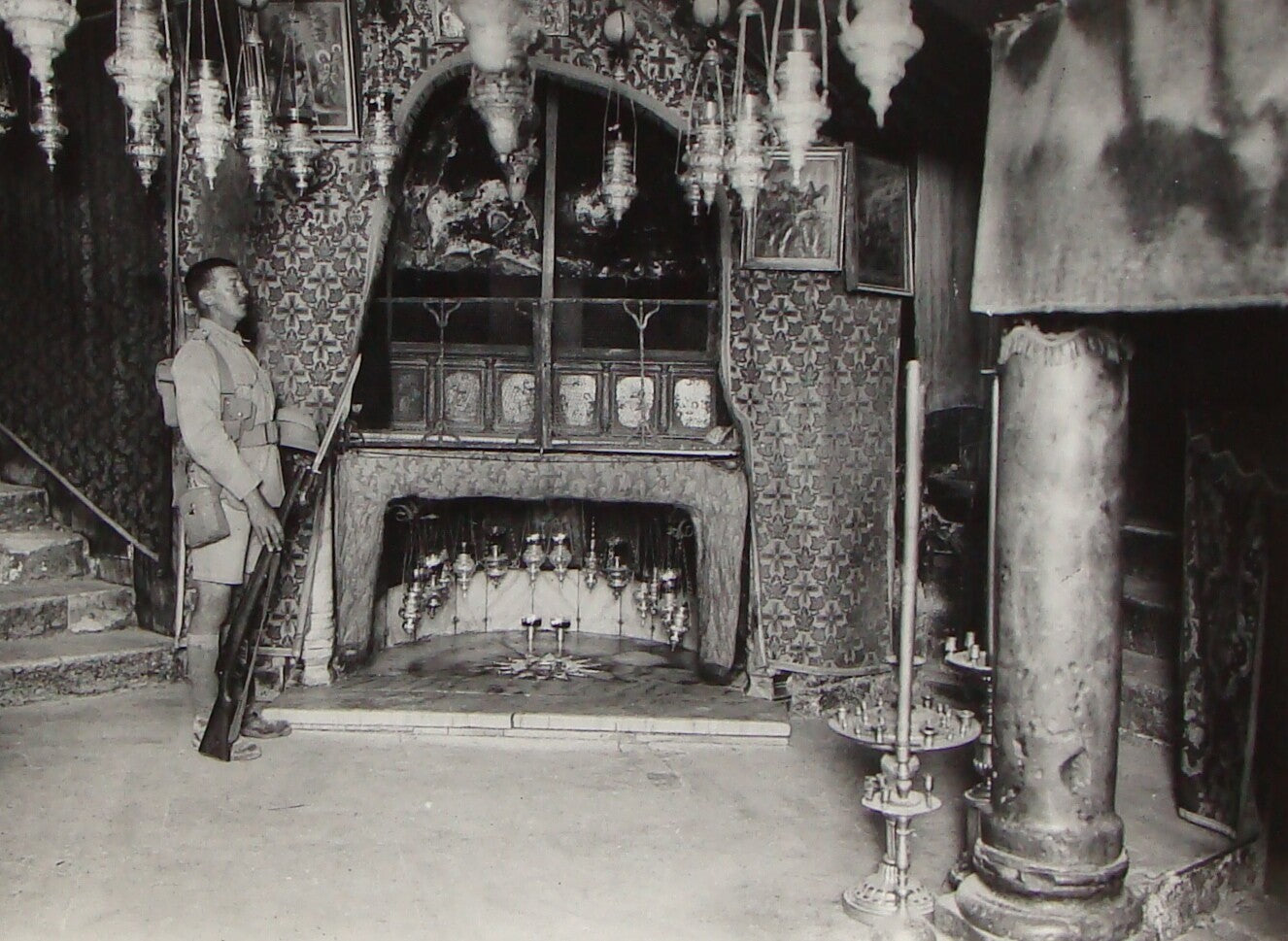 Photo Print Palestine Israel Church of the Nativity Bethlehem Guard 1917 MATSON