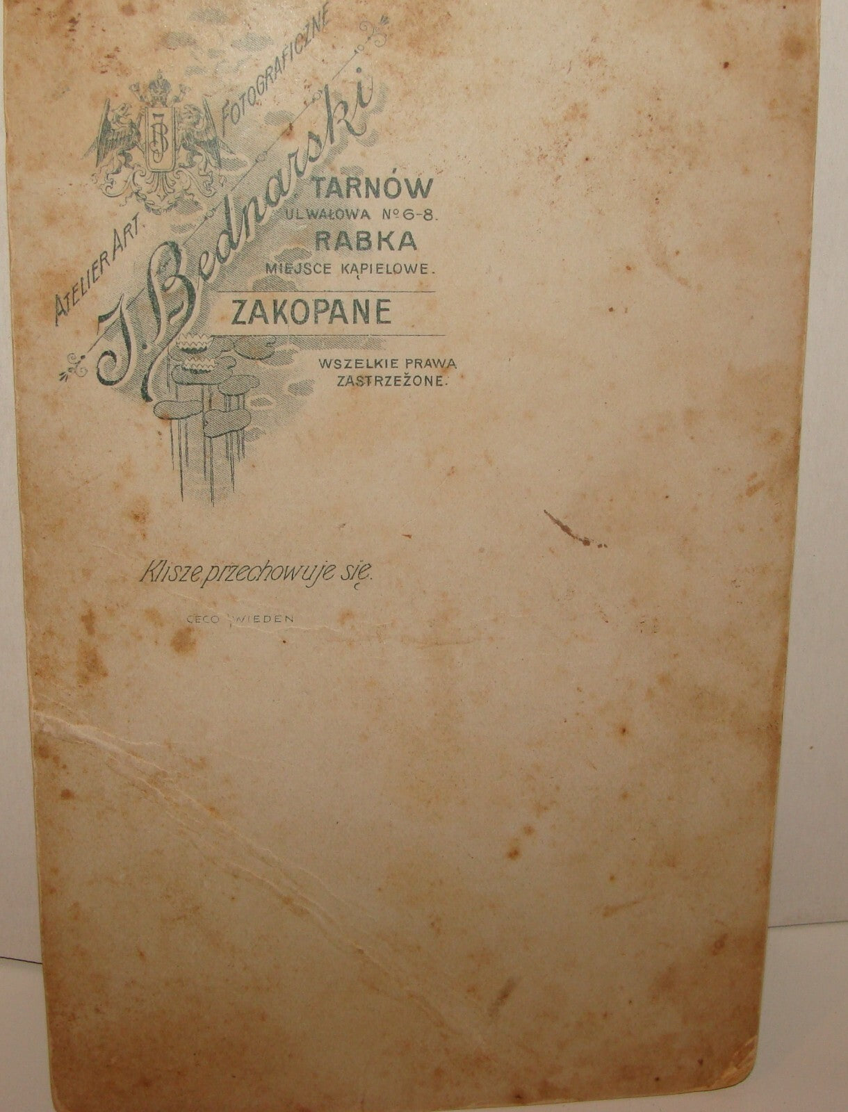 Photo Jewish Judaica Antique Cabinet Poland Tarnow J. Bednarski