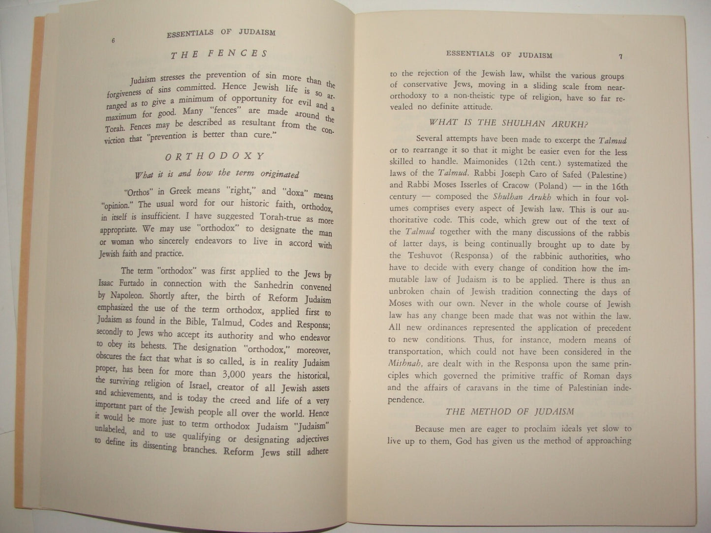 Booklet Jewish Judaica 1957 Rabbi Leo Jung Essentials of Judaism New York USA