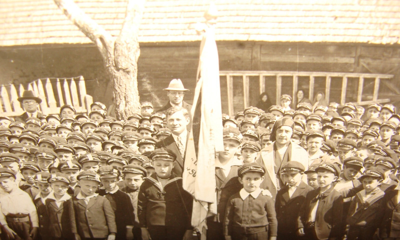 Photo Jewish Card Judaica 1930s Poland Hebrew Zionist School Kids Children