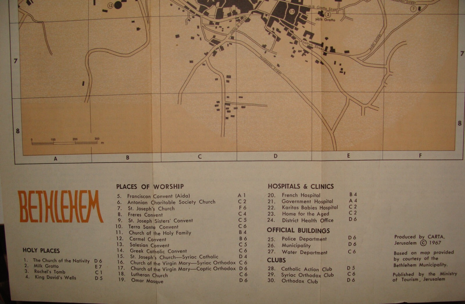 $ Map Palestine 1967 ISRAEL West Bank BETHLEHEM Guide