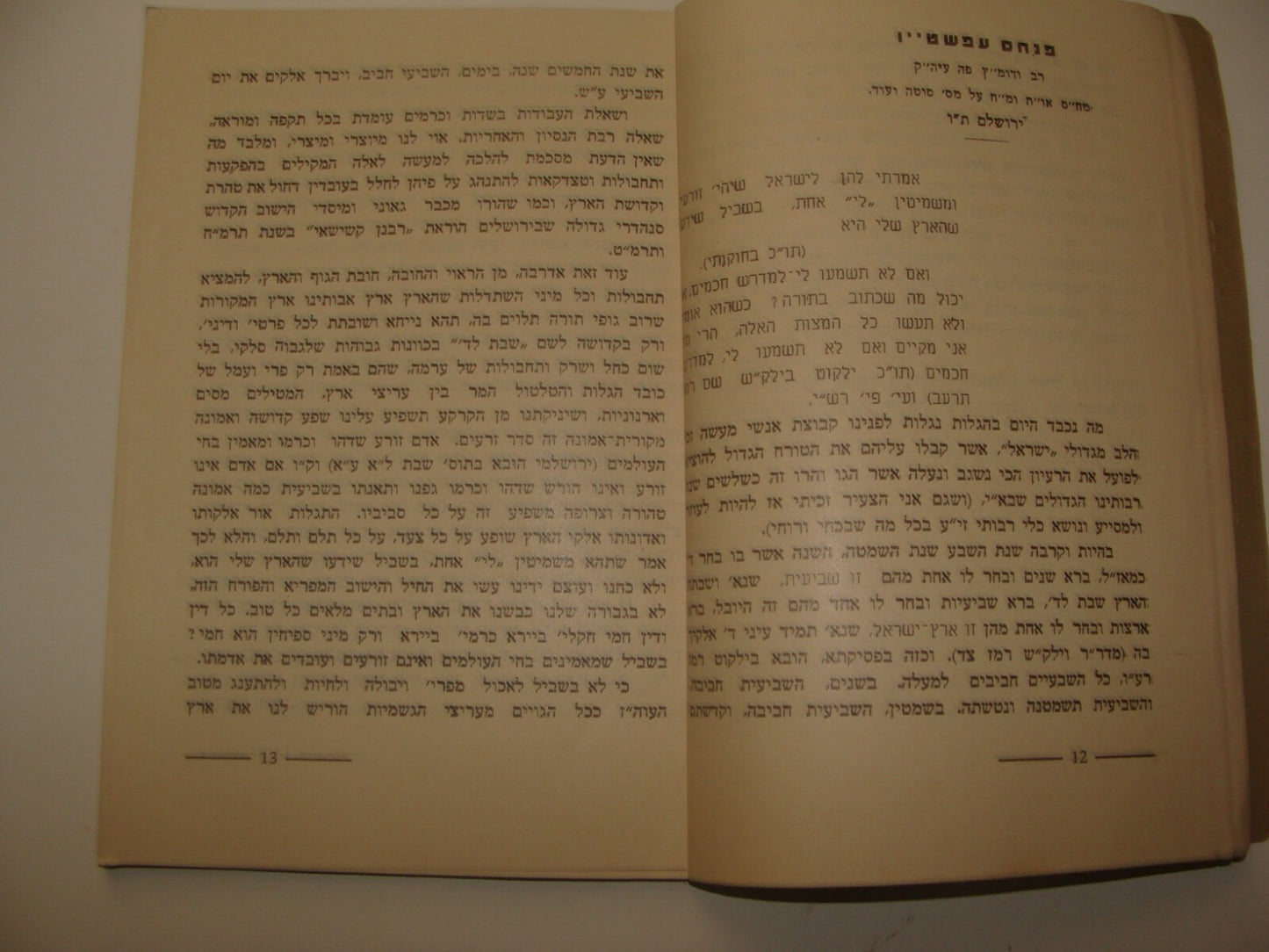 Book Jewish Judaica Palestine Israel Jerusalem Rabbi ערך שביעית Shemita Year