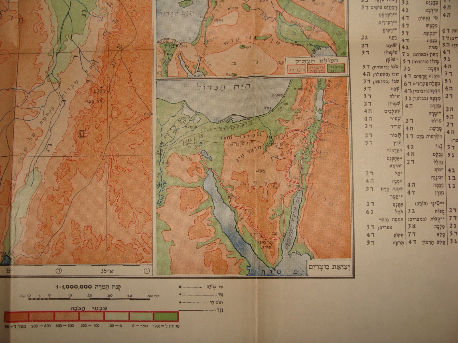 Map Jewish Judaica 1950 Israel Biblical Bible Tribes Cities Settlements Hebrew