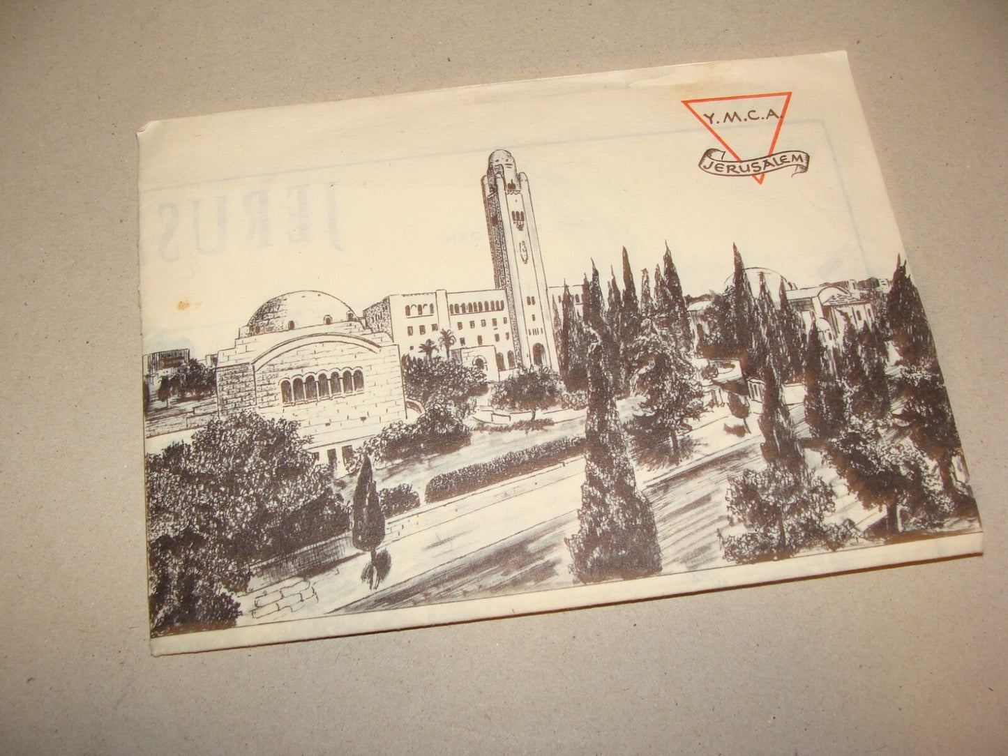 Map Jewish Judaica 1961 Israel JERUSALEM Pictorial Pre Six Day War YMCA Guide