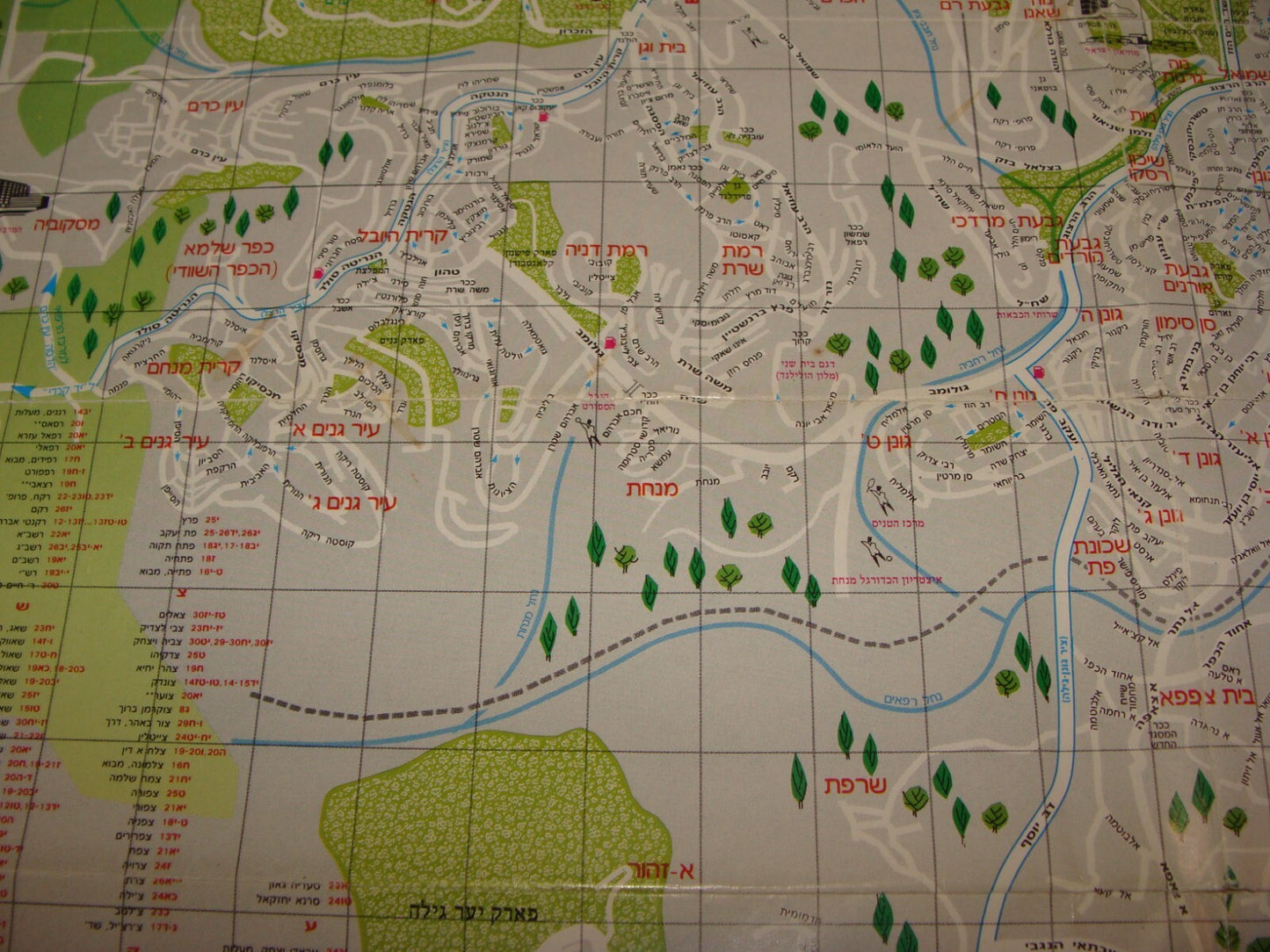 Map Jewish Judaica Israel JERUSALEM 1990 Guide