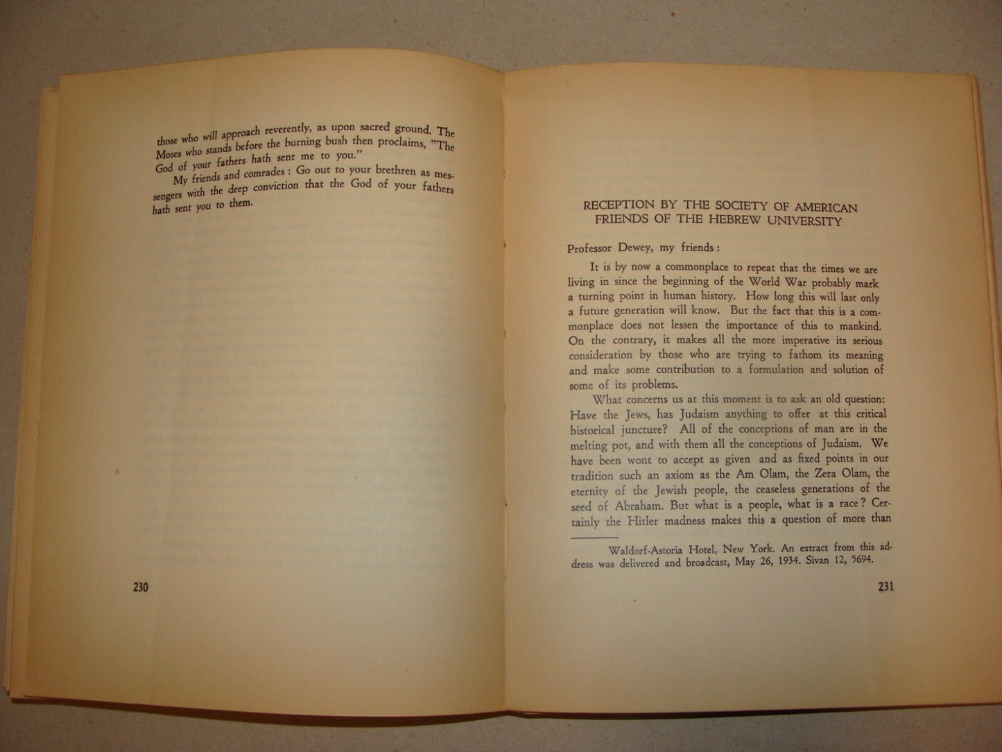 Book Jewish 1936 Palestine Israel Jerusalem Hebrew University Chancellor Magnes