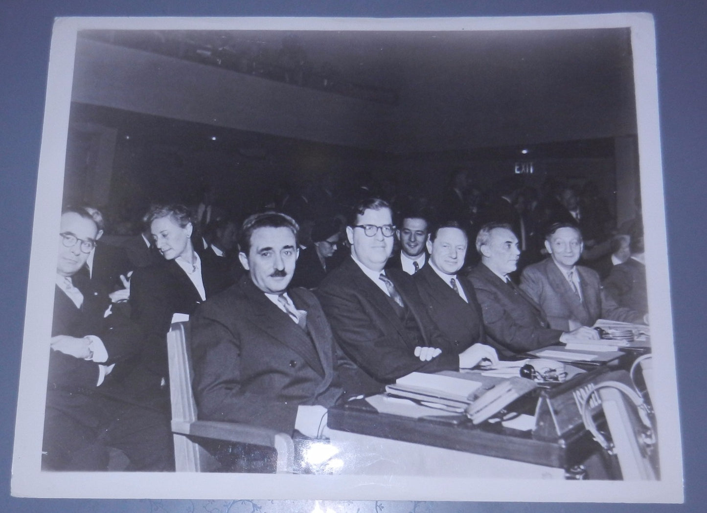 Jewish Judaica vintage israel Press Photo UN Vote 1947 Moshe Sharet Abba Eban