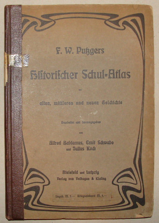Germany 1917 Putzgers Historical History World School Atlas Book Map German