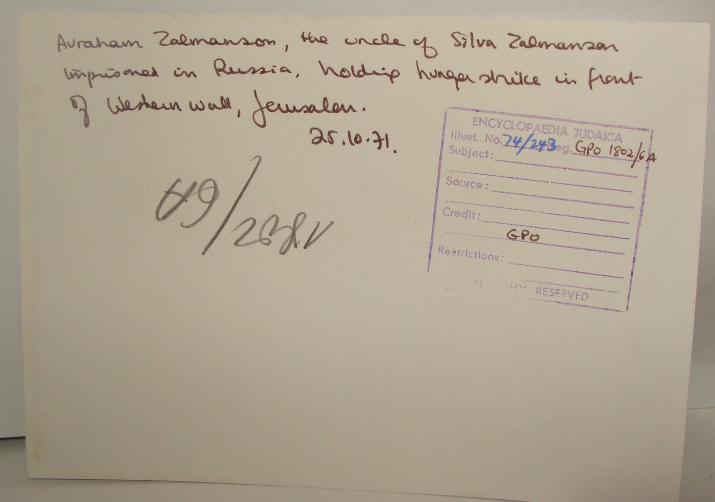 Press Photo 1971 Russia Soviet Russian Jewish Prisoners Protest Jerusalem Israel