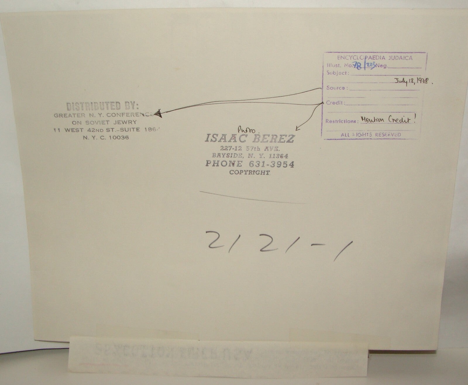 Press Photo 1978 New York Jews Protest Russia Russian Soviet Jewish Prisoners