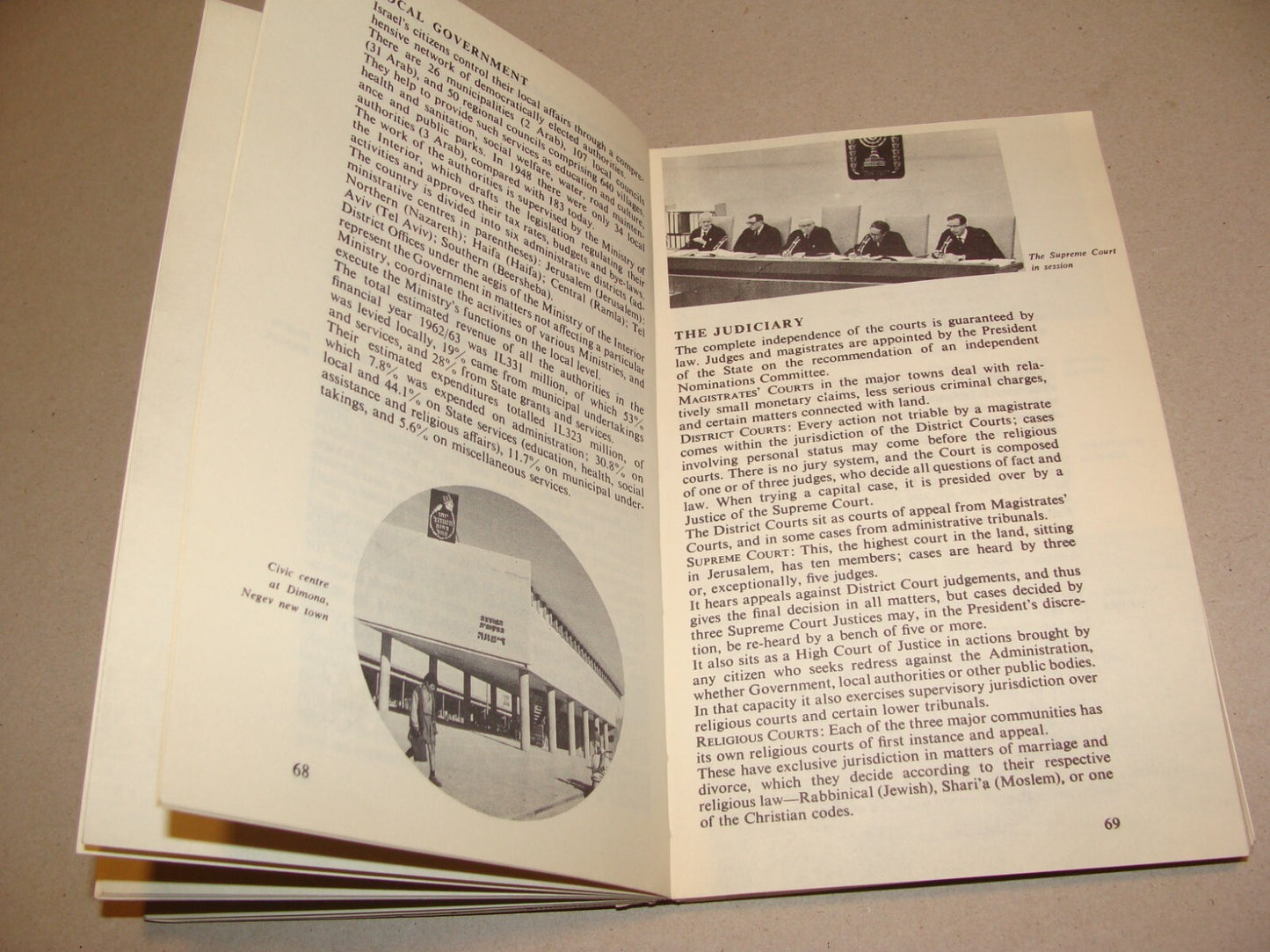 Book Jewish Judaica 1965 Israel Israeli Facts Guide Information History Map