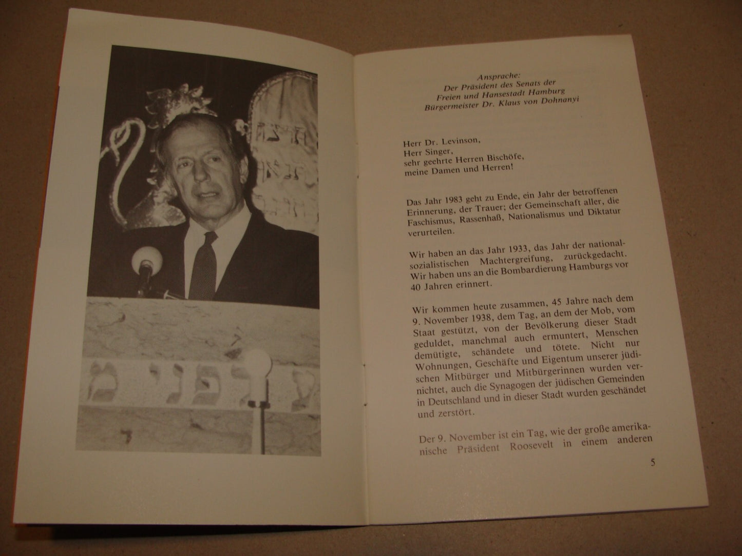 Germany Jewish Judaica German Hamburg Synagogue 1938 Kristallnacht 45 Years 1983