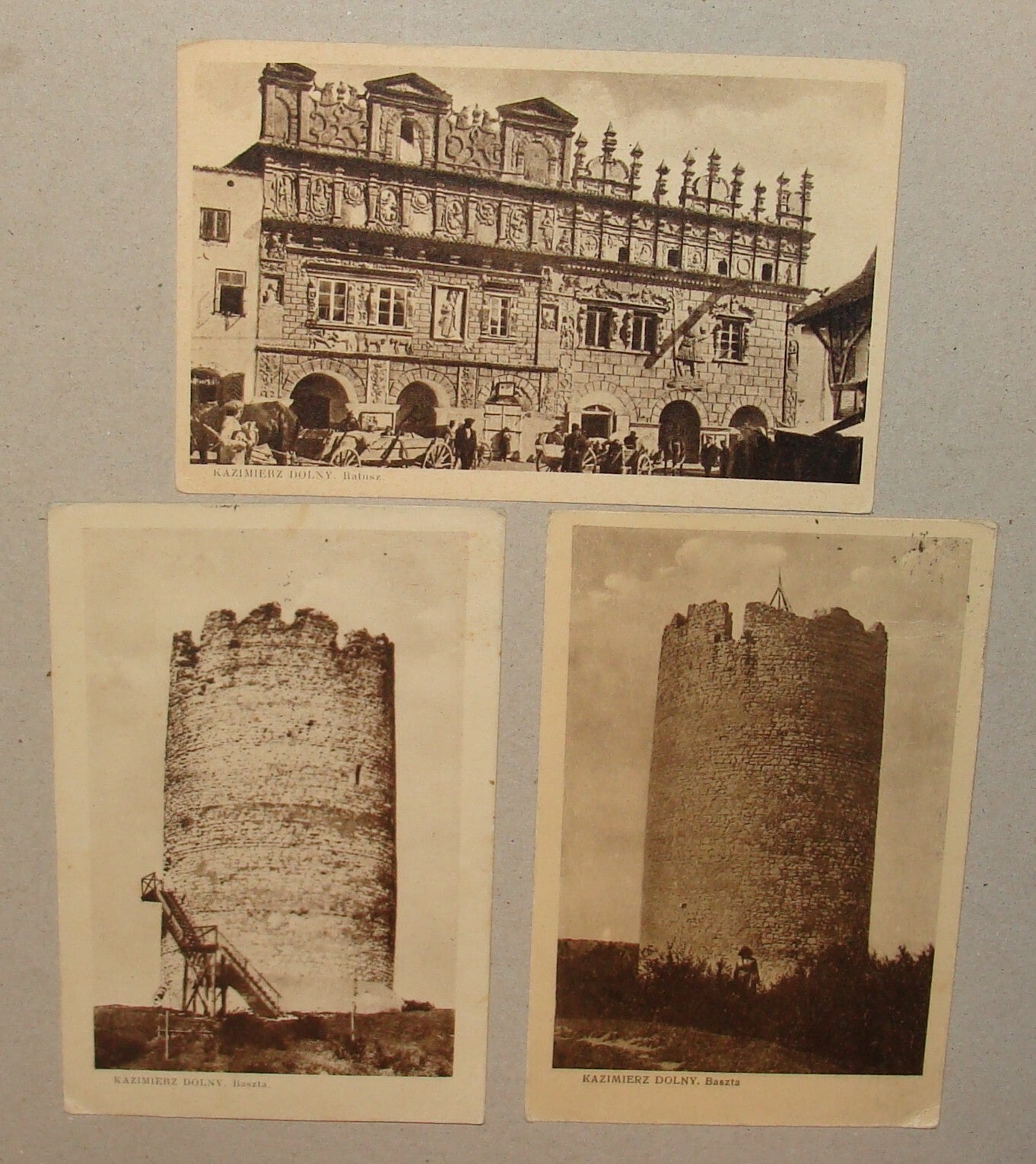 Photo Jewish Card Judaica 1930s Poland Kazimierz Dolny x3 Postcard Hebrew Letter