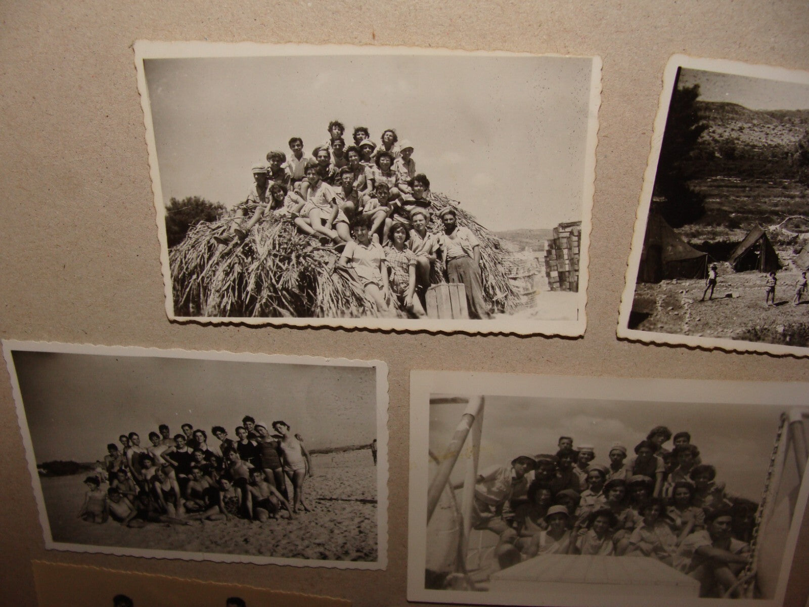Photo Jewish 1952 Israel Kids Children Youth Movement School Camp Nir Etzion x8