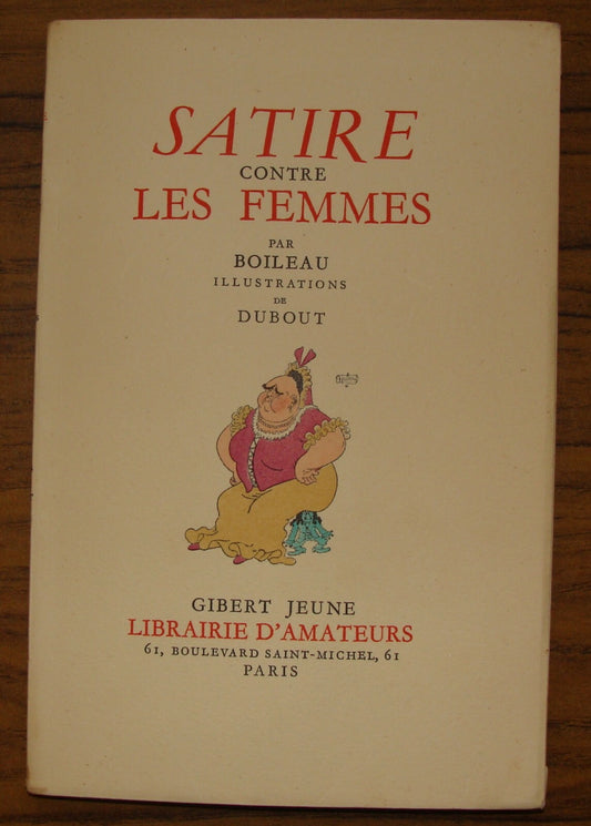 BOILEAU Satire contre les femmes 1948 DUBOUT French France Numbered