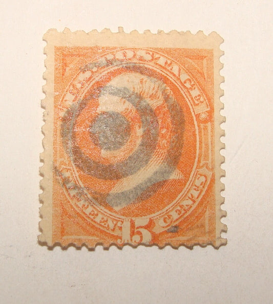 1873 United States Scott #163 15c Yellow orange Stamp Target