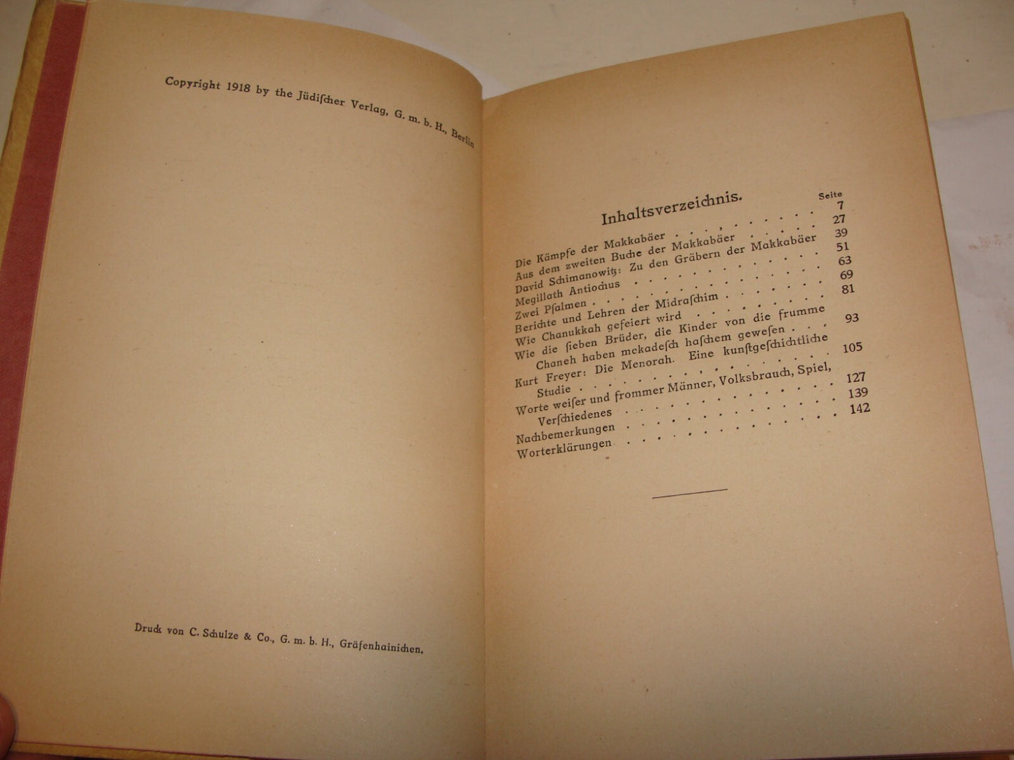 Germany Book Jewish Judaica 1918 German Berlin Hanukkah Chanukah