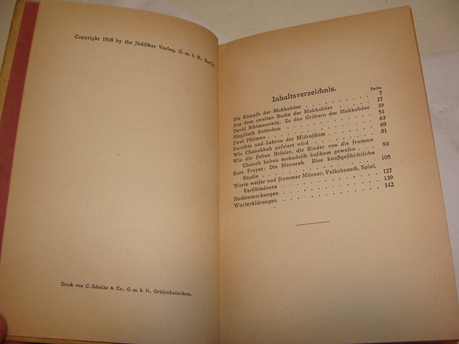 Germany Book Jewish Judaica 1918 German Berlin Hanukkah Chanukah
