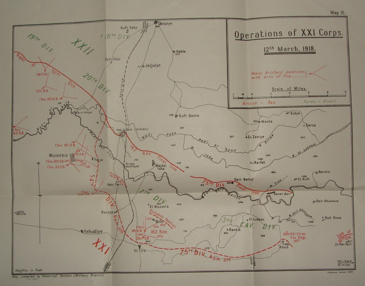 Palestine Israel Map Army Military WWI Turkish British Army Military