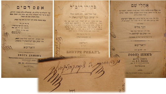 Book Jewish Judaica Poland Warsaw Rabbi Yitzhak Ber Levinsohn Hebrew 1894-1900
