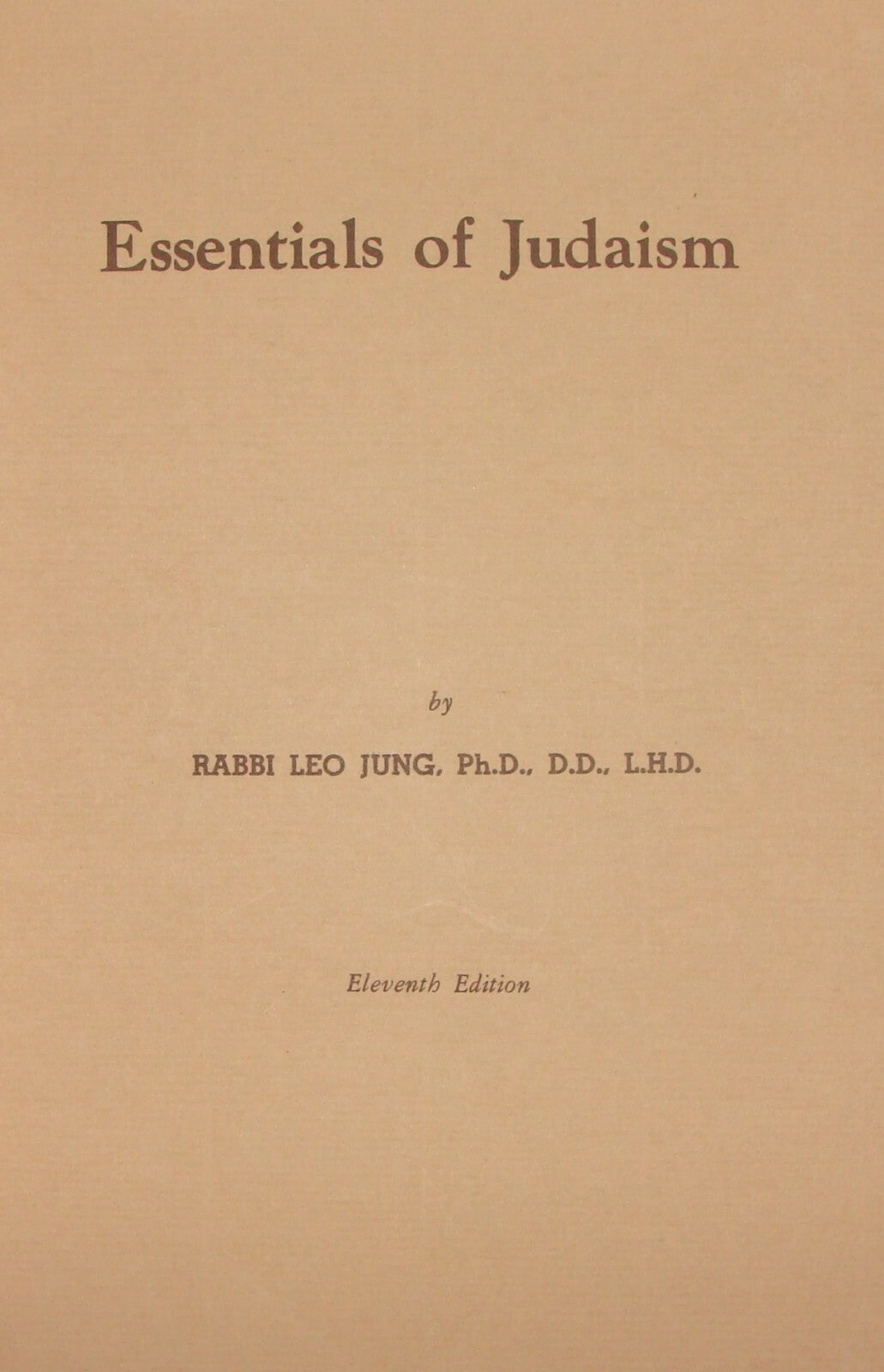 Booklet Jewish Judaica 1957 Rabbi Leo Jung Essentials of Judaism New York USA