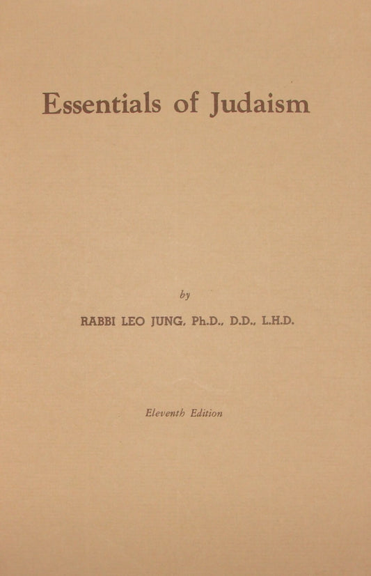 Booklet Jewish Judaica 1957 Rabbi Leo Jung Essentials of Judaism New York USA