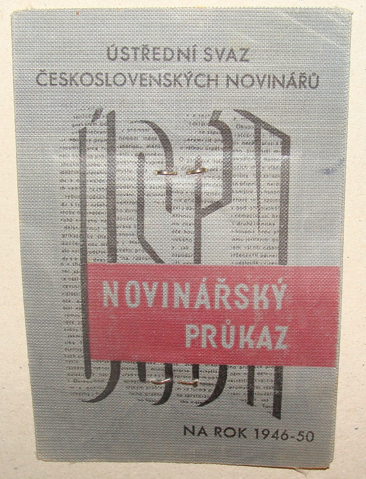 Journal Jewish 1947 Czechoslovakia Journalist Certificate Identity Card Judaica