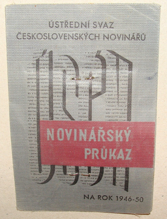 Journal Jewish 1947 Czechoslovakia Journalist Certificate Identity Card Judaica
