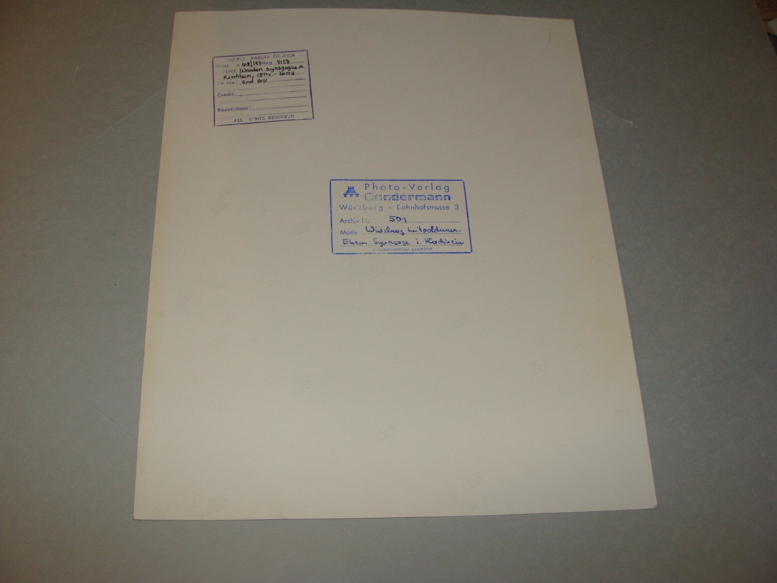 Germany Photo Print x3 Jewish Judaica 191? Kirchheim Wooden Synagogue Gundermann