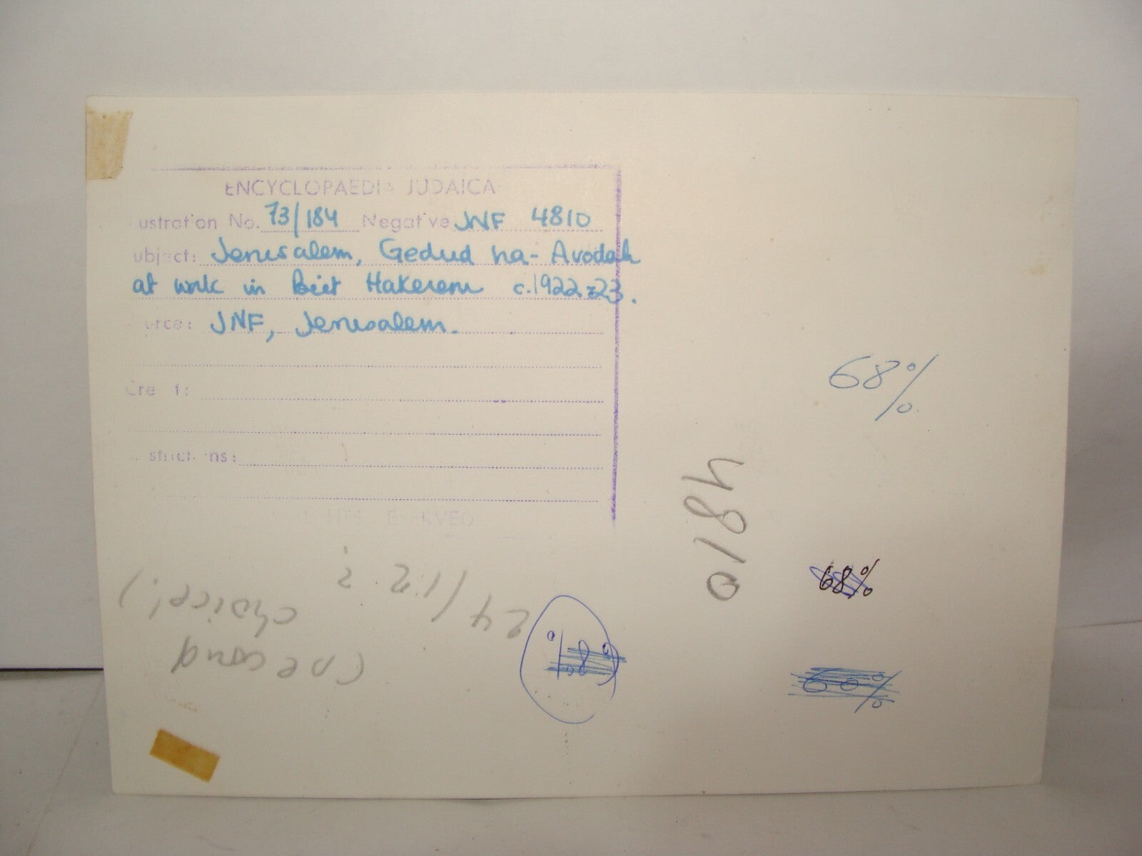 Photo Print, Jewish Palestine Israel 1920s Jerusalem Trumpeldor Workers Hashomer