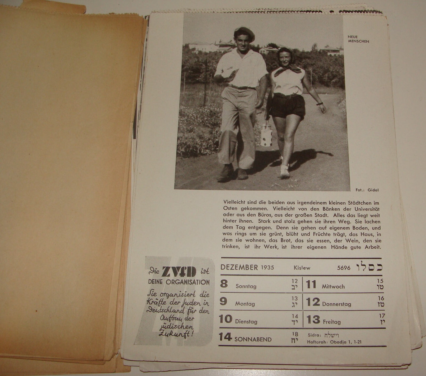 Germany RARE Jewish Judaica 1935-6 German   Palestine Israel Calendar Zionist