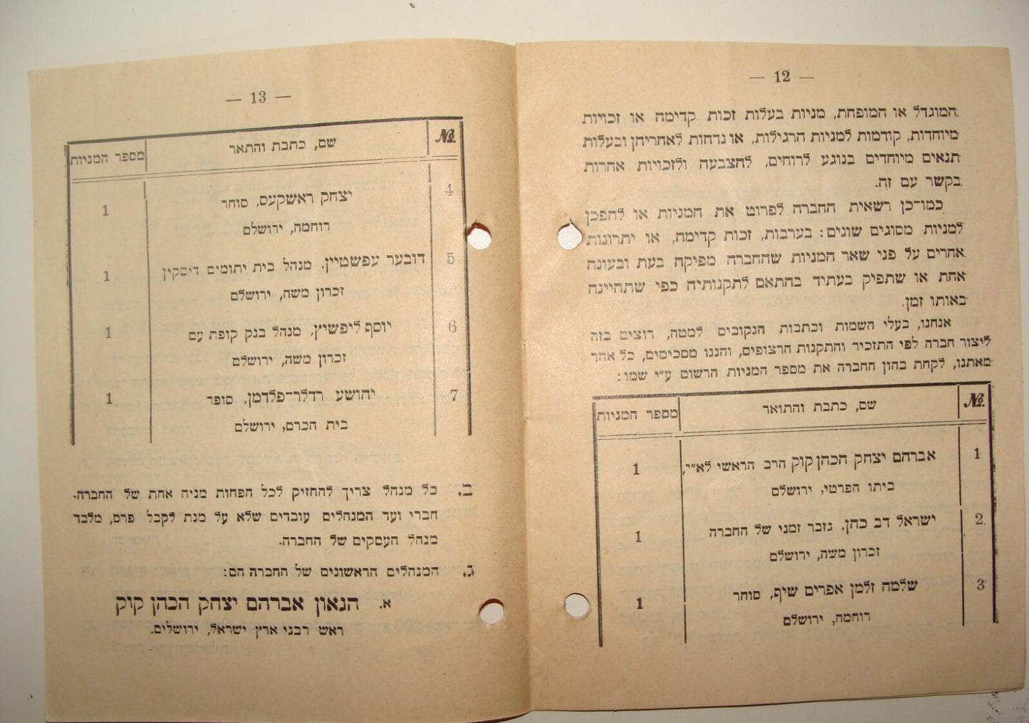 Booklet Jewish Judaica Rabbi KOOK Yeshiva Company Zionist Zionism Jerusalem 1929