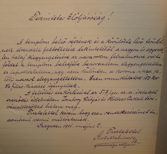 Letter Jewish Judaica ? 1901 Hungary Hungarian