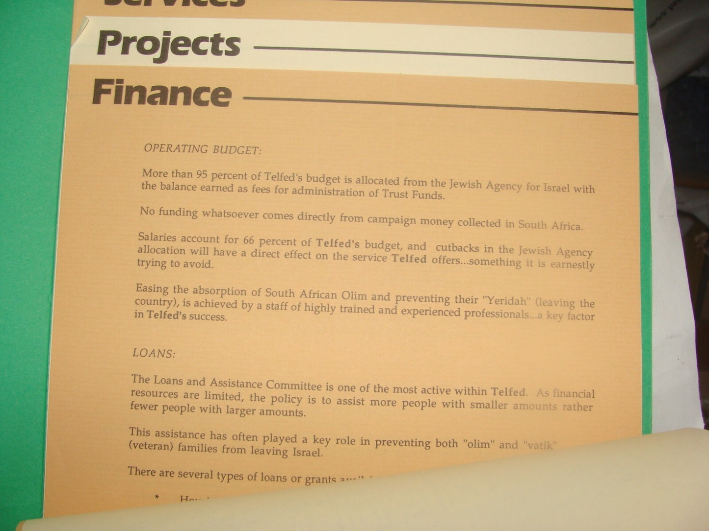 Jewish Judaica Israel South African Zionist Federation Folder TELFED Jews Aliyah