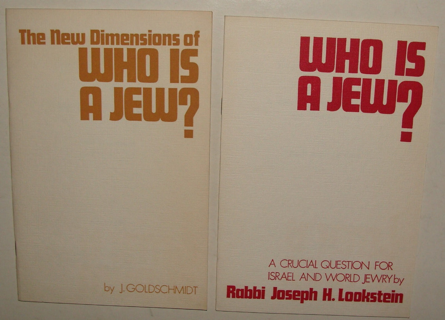 Judaica Judaica 1972 WHO IS A JEW? Booklet x2 Rabbi Lookstein