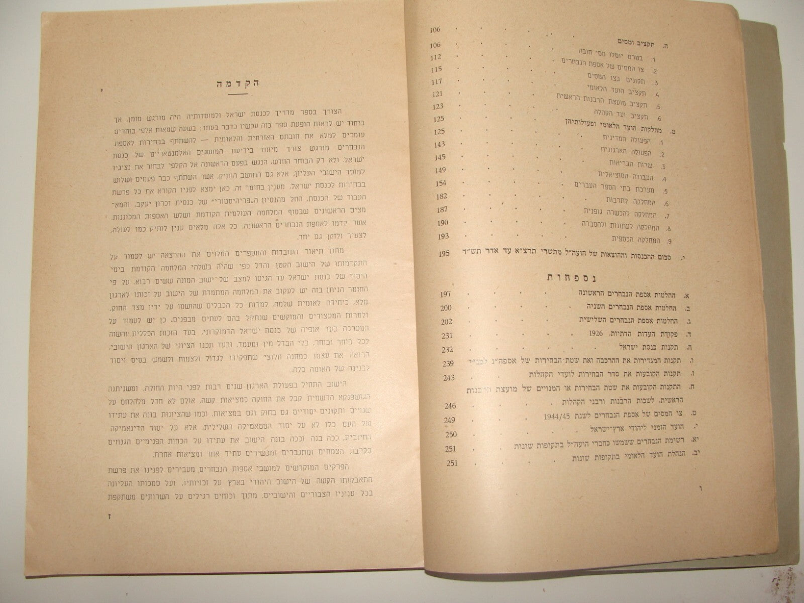Book Jewish Judaica 1944 Palestine Hebrew Zionist Knesset Israel Provisional