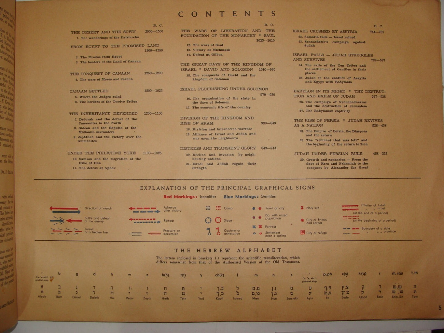 Map Palestine Jewish Judaica 1941 Historical Atlas of Biblical Times Album Bible