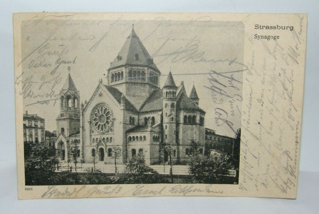 Germany Photo Jewish Card Judaica France Strassburg Synagogue Antique postcard