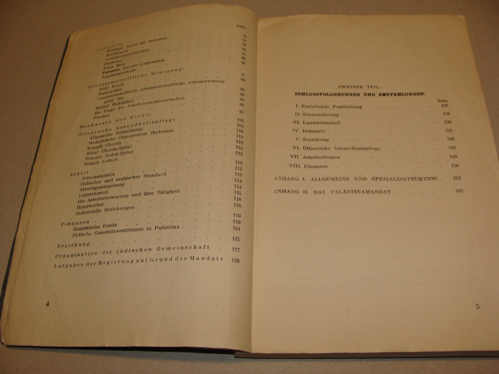 Report Palestine RARE 1928 London Joint Survey Commission German Jewish Zionist