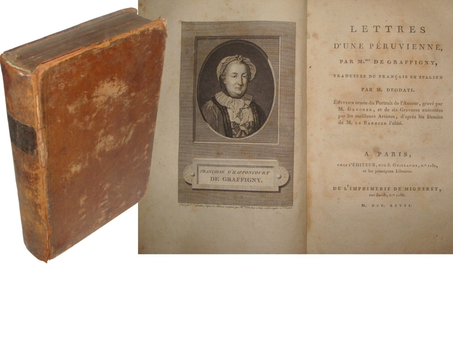 Antique 1797 Lettres D'une Peruvienne De Graffigny Book France Paris French
