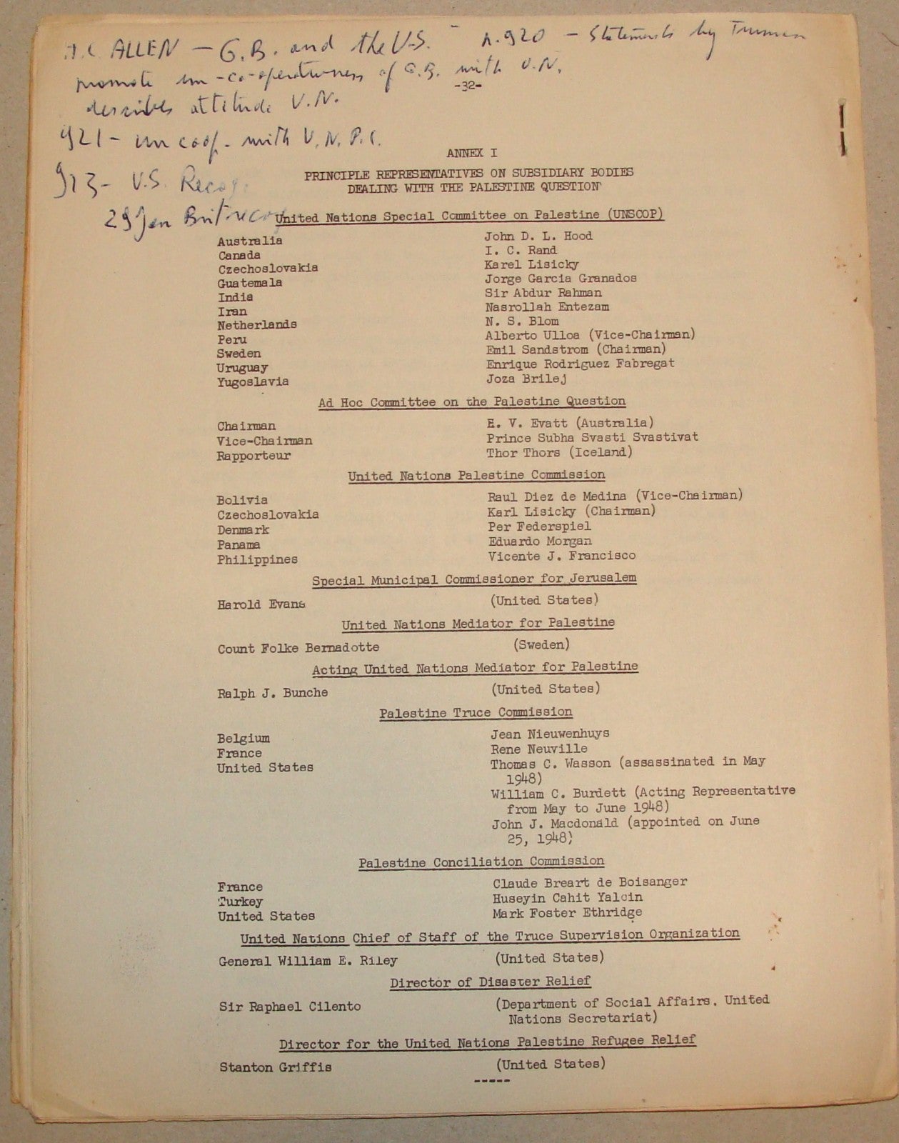 Report Palestine 1949 United Nations General Assembly Israel Jewish Arab War