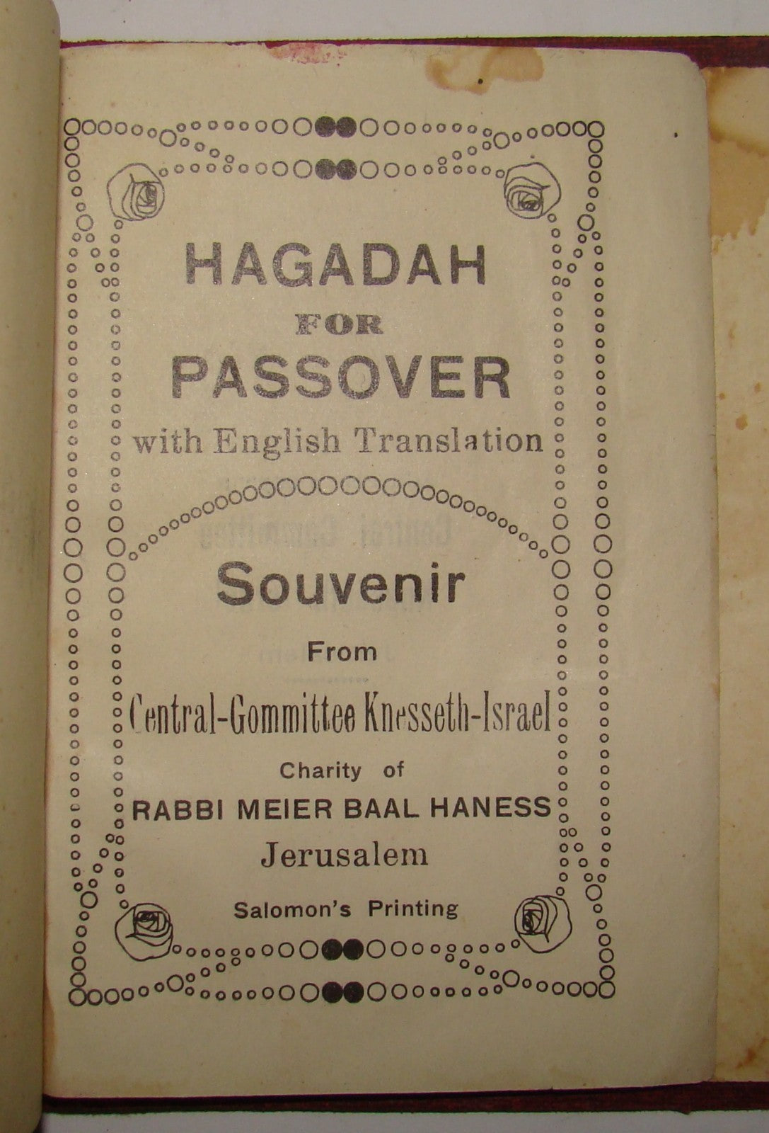 Book Jewish Judaica Rabbi Pocket Passover Haggadah Souvenir Eng\Heb Jerusalem