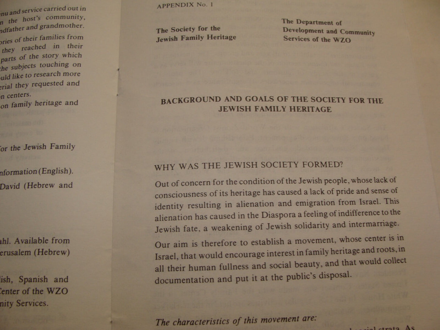 Booklet Jewish Judaica Moreshet Beit Saba Family Heritage Course of Studies