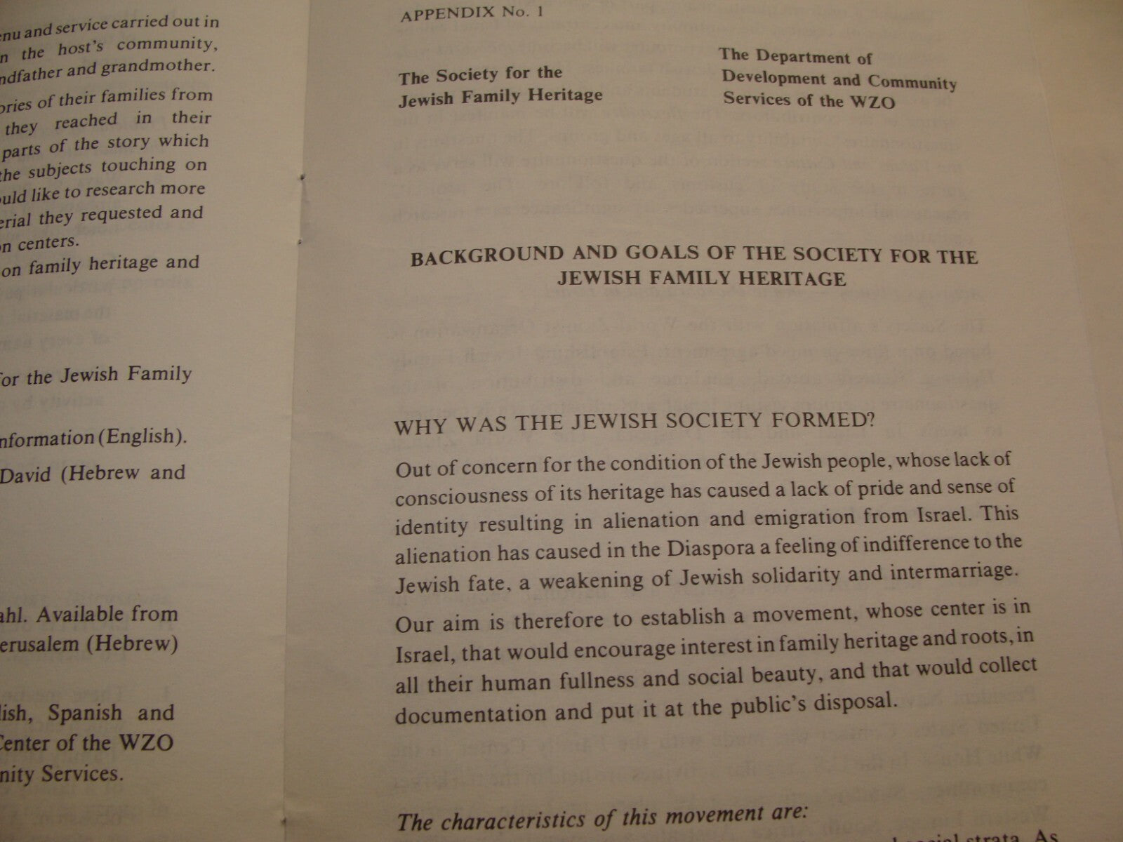 Booklet Jewish Judaica Moreshet Beit Saba Family Heritage Course of Studies