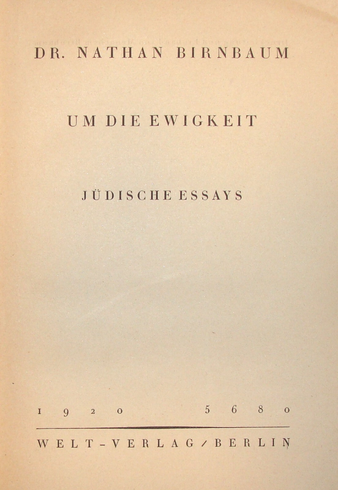 Germany Book Jewish Judaica 1920 German   Nathan Birnbaum Philosophy Zionism