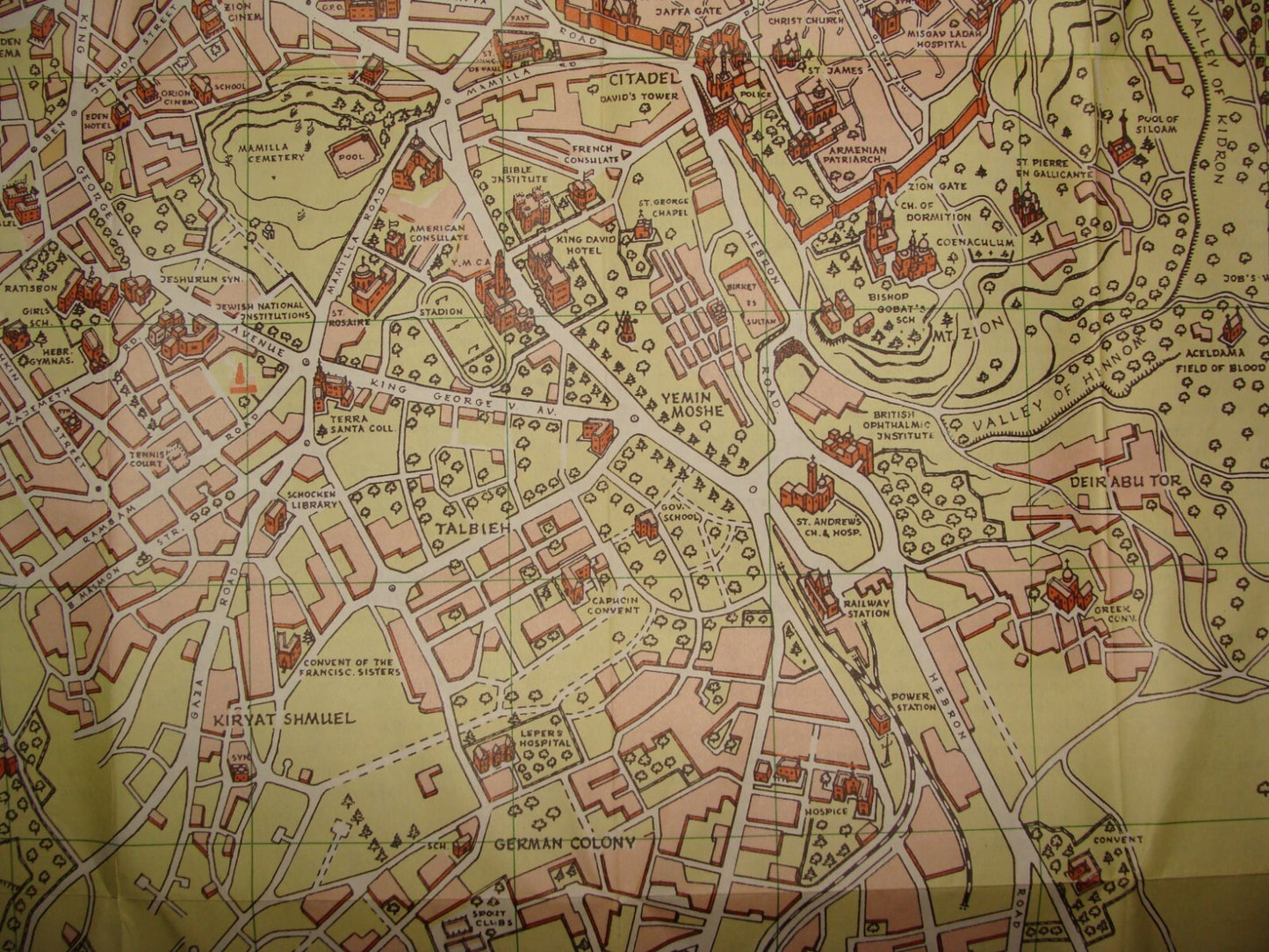 Map Israel RARE 196? POST SIX DAY WAR JERUSALEM OLD AND NEW Steimatzky Guide