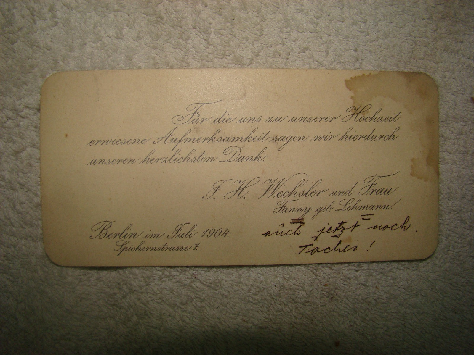 Germany Card Jewish Judaica Antique 1904   German Jews Berlin Letter Family